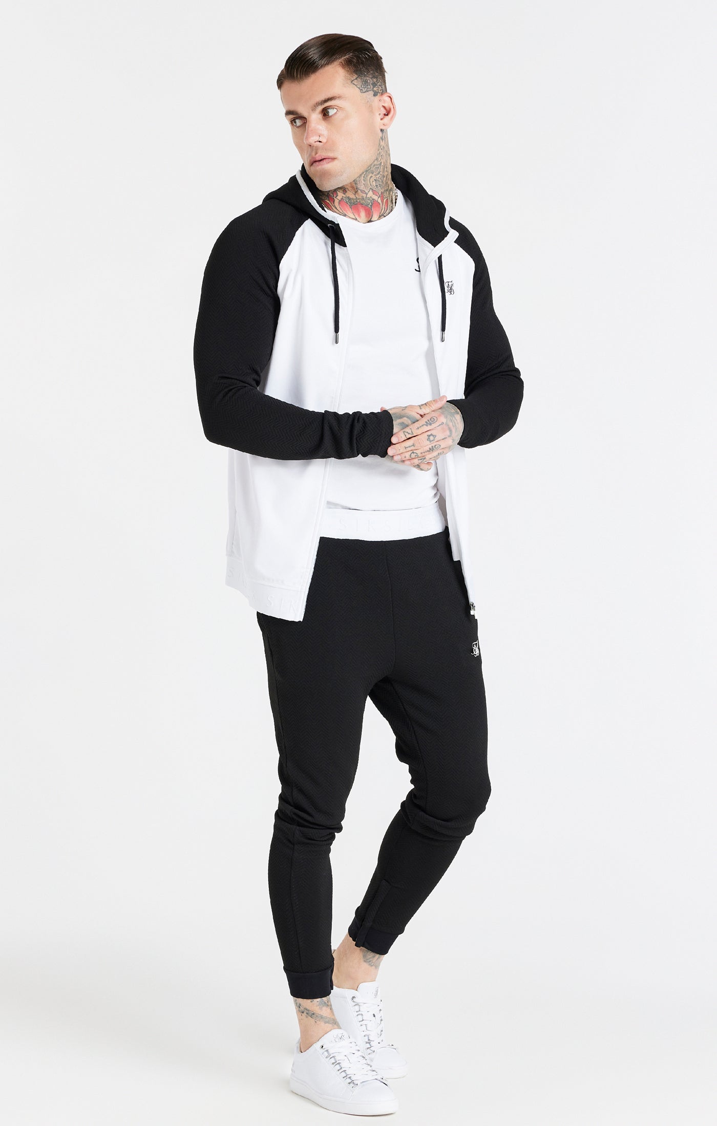 Load image into Gallery viewer, White Surface Zip Through Hoodie (2)