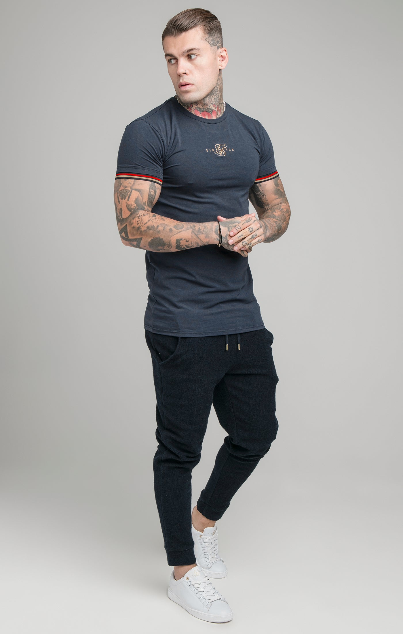Load image into Gallery viewer, SikSilk Reign Tech Tee - Navy (3)