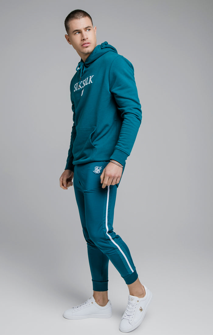 Load image into Gallery viewer, SikSilk Inset Fade Panel Cuffed Trousers - Teal &amp; White (4)