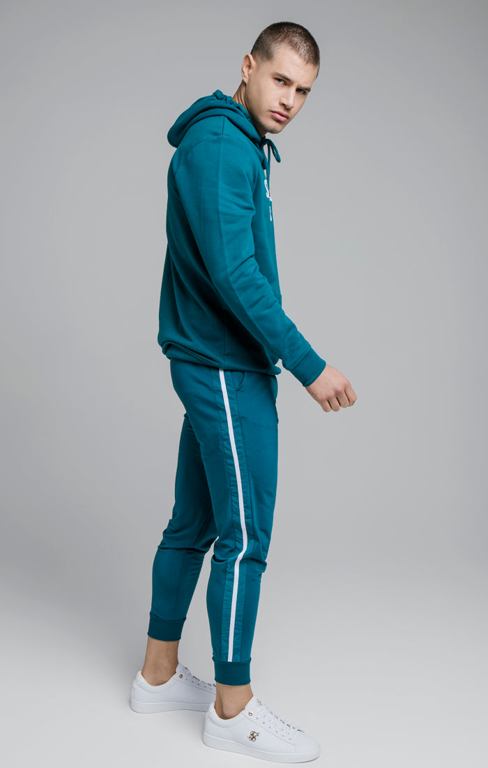 Load image into Gallery viewer, SikSilk Overhead Embroidery Hoodie - Teal &amp; White (2)