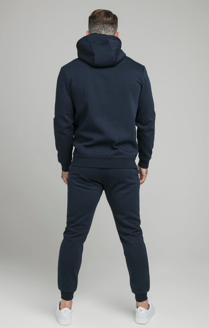 Load image into Gallery viewer, Navy Zip Through Funnel Neck Hoodie (4)