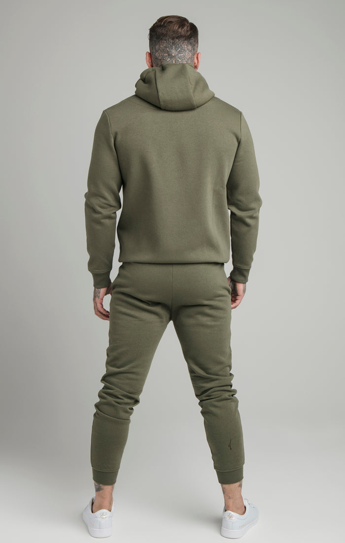 Load image into Gallery viewer, Khaki Zip Through Funnel Neck Hoodie (4)