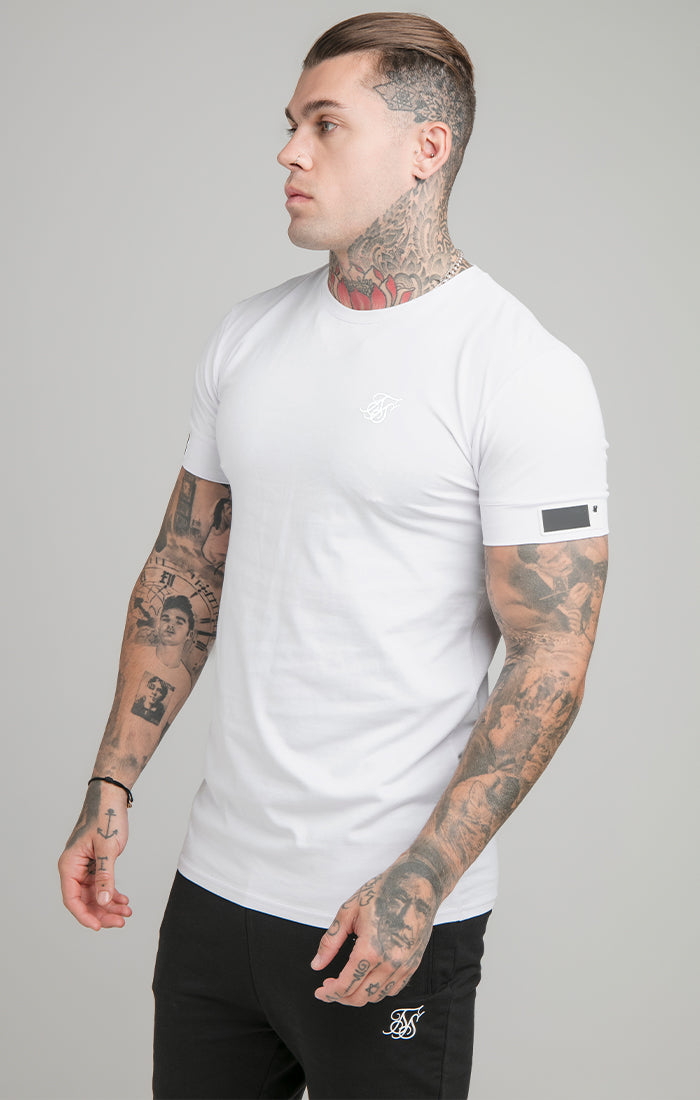 Load image into Gallery viewer, White Cuff Muscle Fit T-Shirt