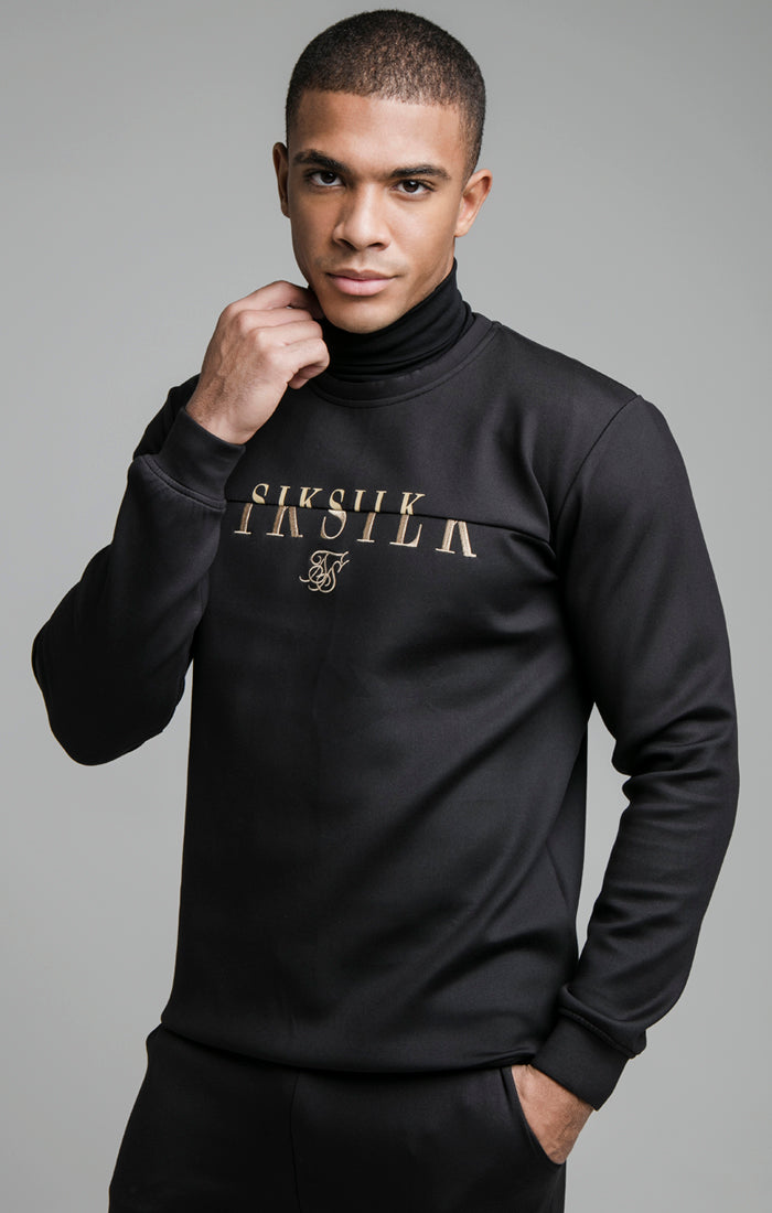 Load image into Gallery viewer, SikSilk Division Crew Neck Sweater - Black (3)