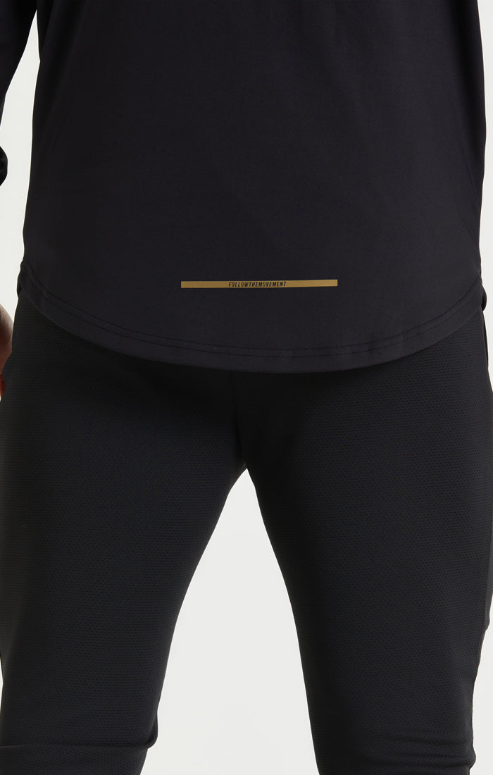 Load image into Gallery viewer, SikSilk Quarter Zip Performance Hoodie - Black &amp; Gold (1)