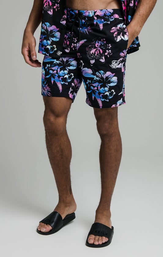 Black Tie Dye Hawaii Swim Short