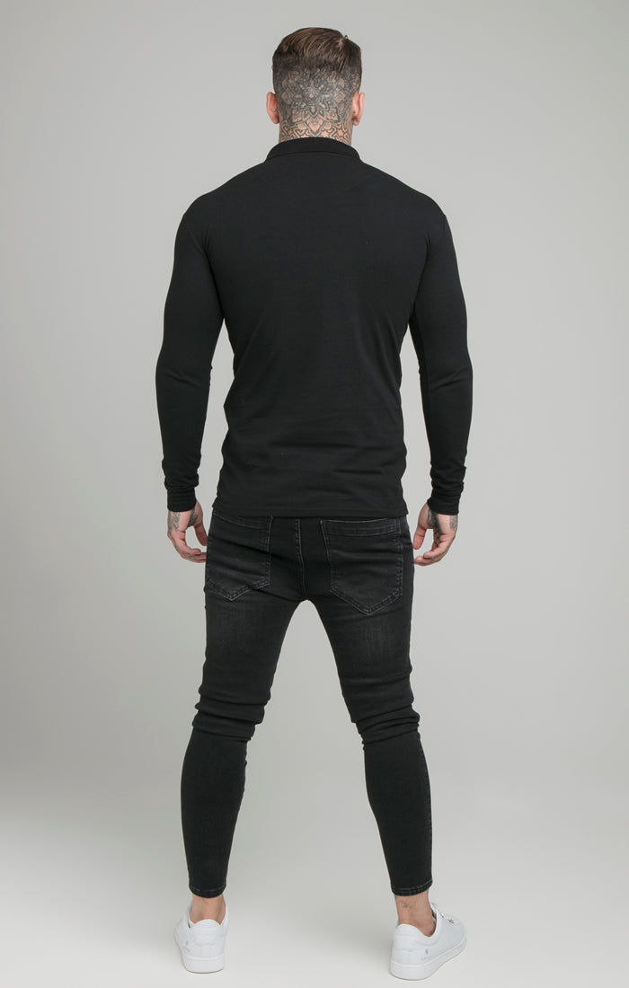 Load image into Gallery viewer, Black Opulent Zip Polo Shirt (6)
