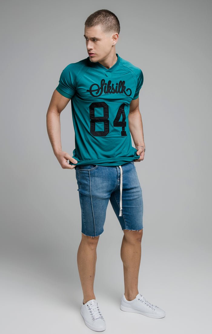 Load image into Gallery viewer, Teal Stretch Sports T-Shirt (2)