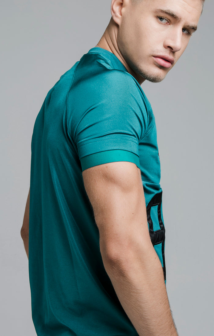 Load image into Gallery viewer, Teal Stretch Sports T-Shirt (5)