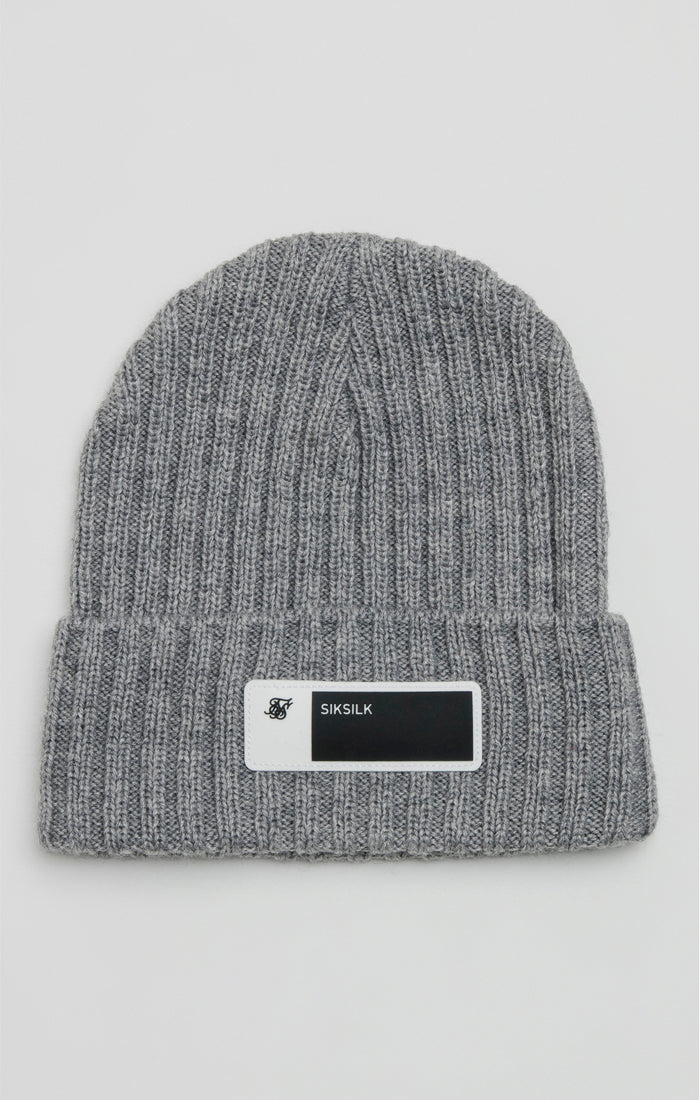 Load image into Gallery viewer, Grey Ribbed Cuff Beanie