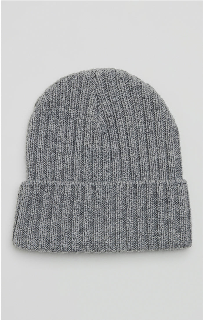 Load image into Gallery viewer, Grey Ribbed Cuff Beanie (1)