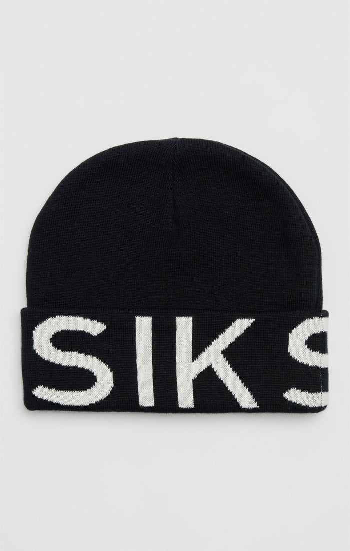 Load image into Gallery viewer, SikSilk Jacquard Cotton Cuff Beanie - Black