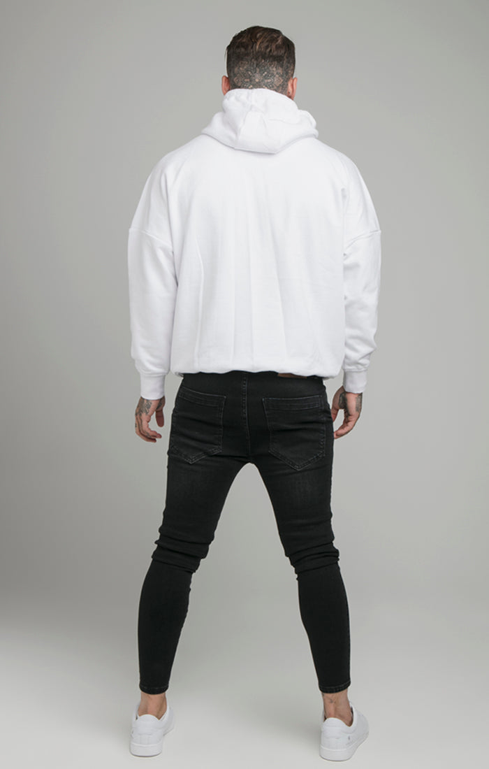 Load image into Gallery viewer, White Drop Shoulder Relaxed Fit Hoodie (5)