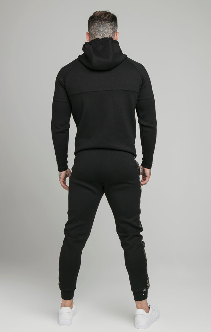 Load image into Gallery viewer, Black Tape Zip Through Hoodie And Jogger Set (2)