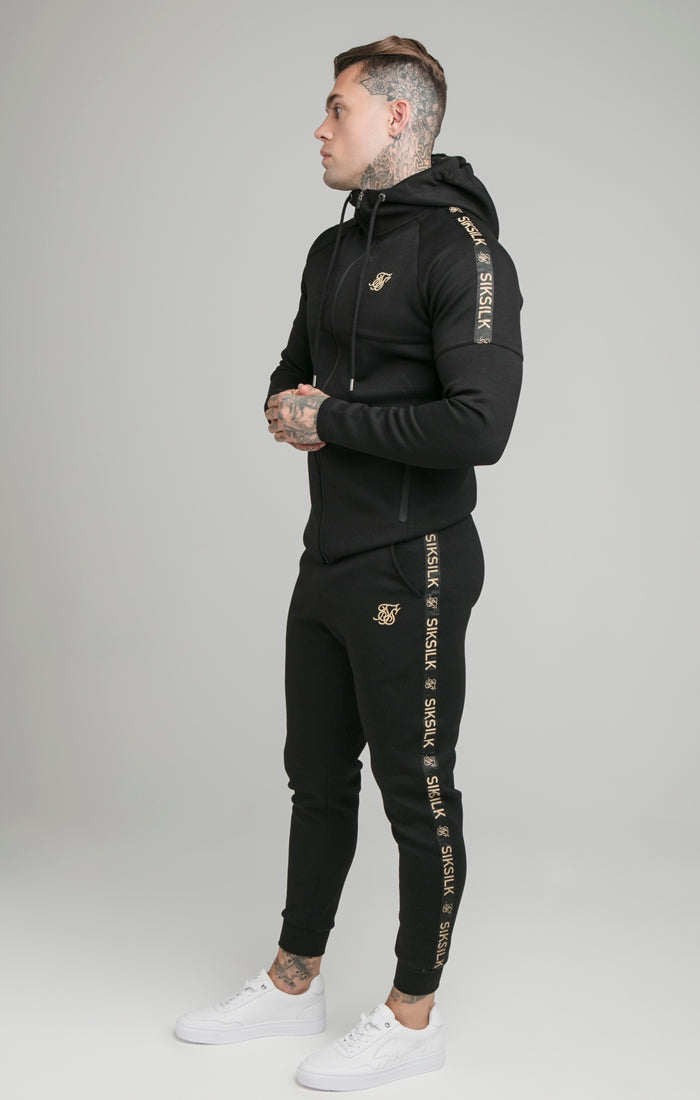 Load image into Gallery viewer, Black Tape Zip Through Hoodie And Jogger Set (3)