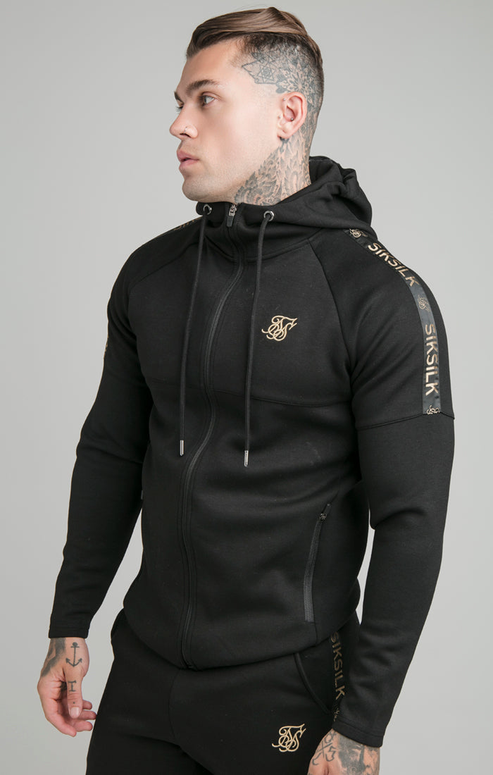 Load image into Gallery viewer, Black Tape Zip Through Hoodie And Jogger Set (4)