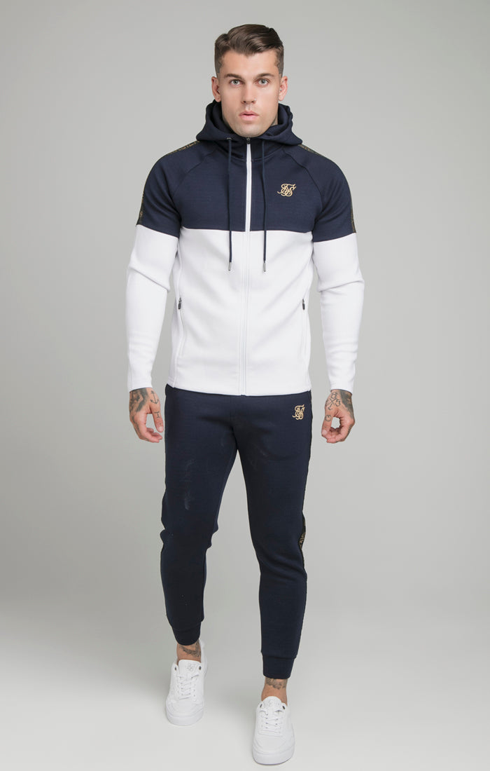 Load image into Gallery viewer, Navy Tape Zip Through Hoodie And Jogger Set (1)