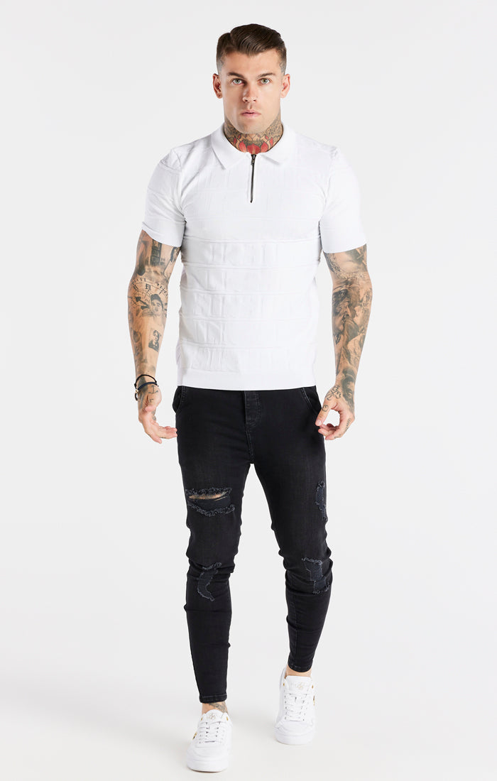 Load image into Gallery viewer, White Inverse Polo Shirt