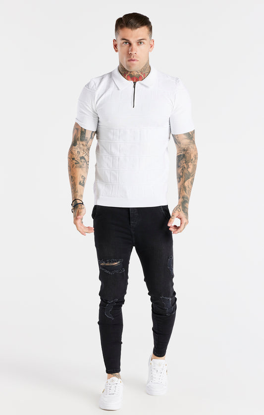 White Inverse Polo Shirt