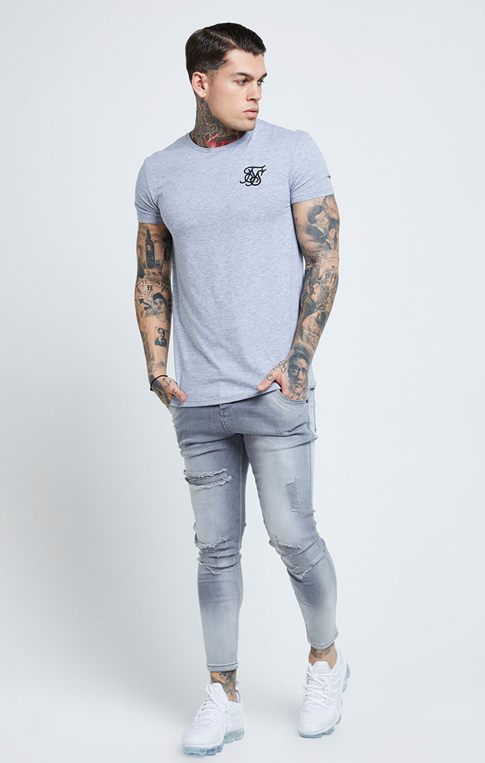 Load image into Gallery viewer, Grey Distressed Skinny Jean (4)