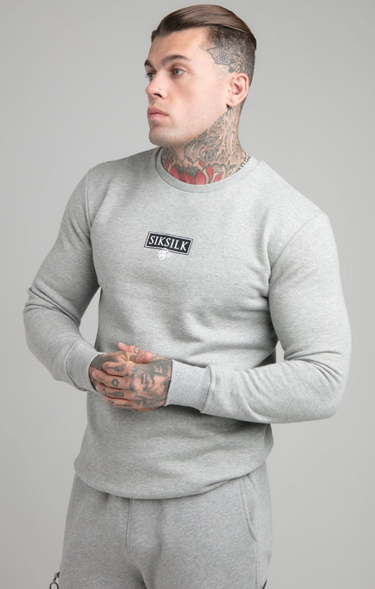 Grey Marl Embossed Print Sweatshirt