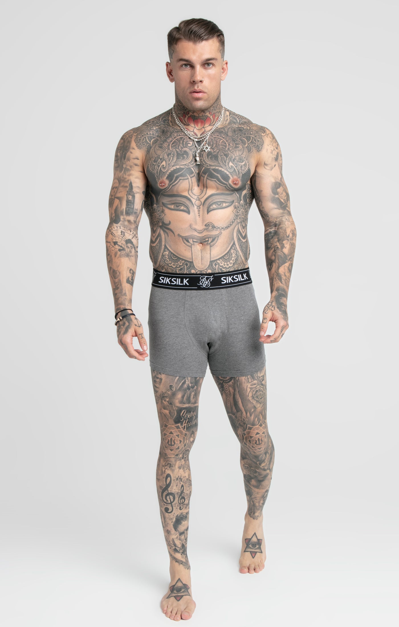 Load image into Gallery viewer, Grey Pack Of 3 Boxers (3)