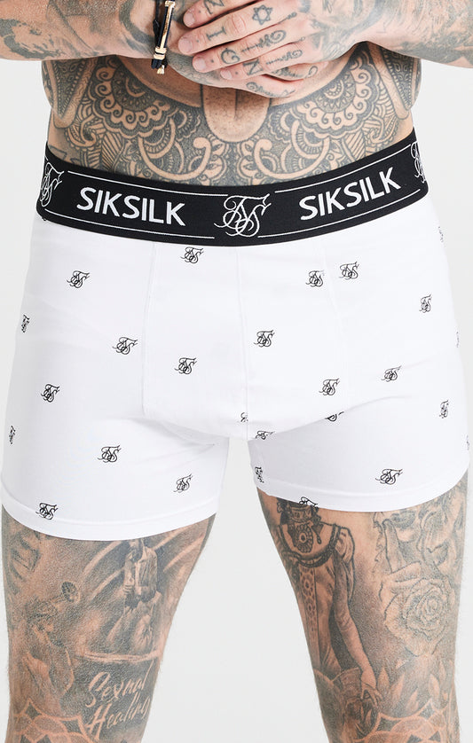 White, Black And Grey Pack Of 3 Logo Boxers