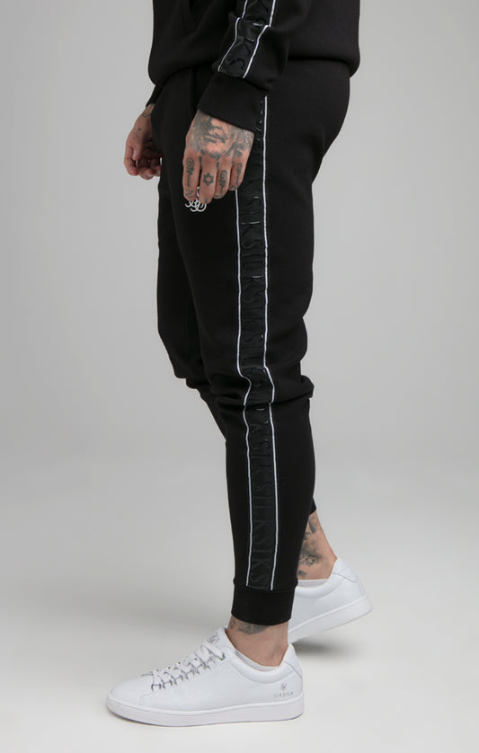 Black Impact Tape Fitted Jogger