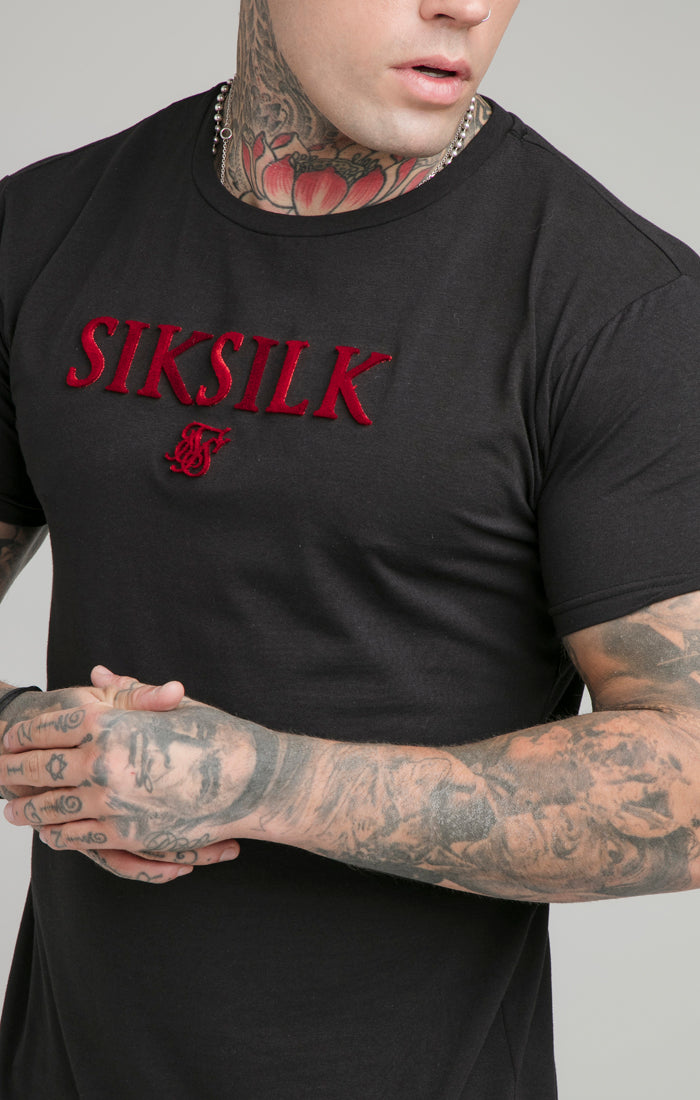 Load image into Gallery viewer, SikSilk Brushed Logo Gym Tee - Black (1)