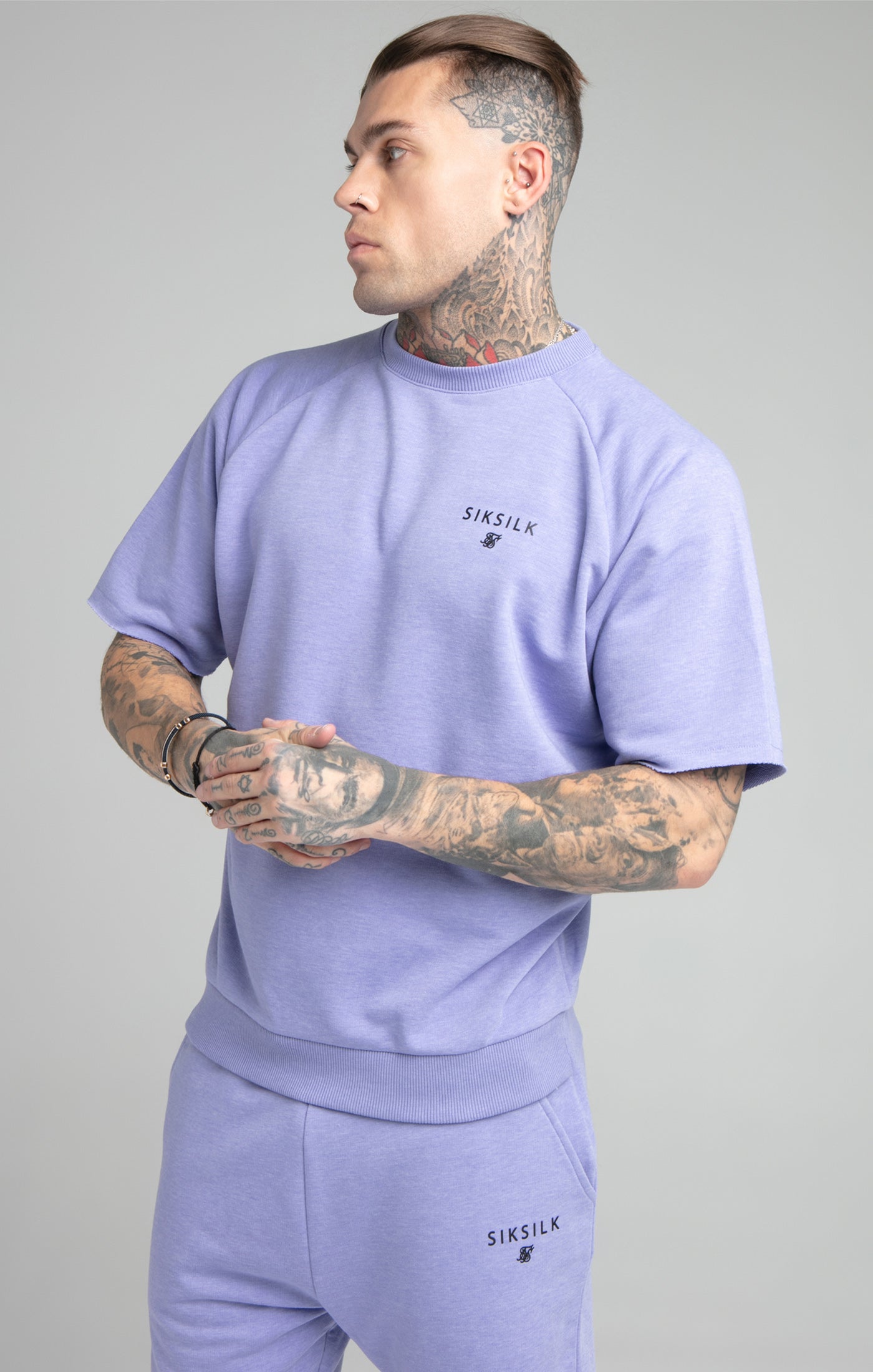 Load image into Gallery viewer, Purple Marl Relaxed Crew Sweatshirt