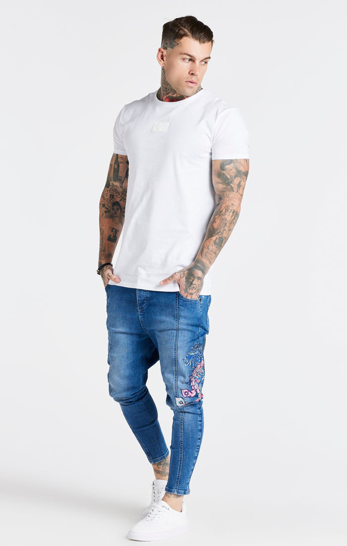 Load image into Gallery viewer, SikSilk X Steve Aoki Badge Gym Tee - White (1)