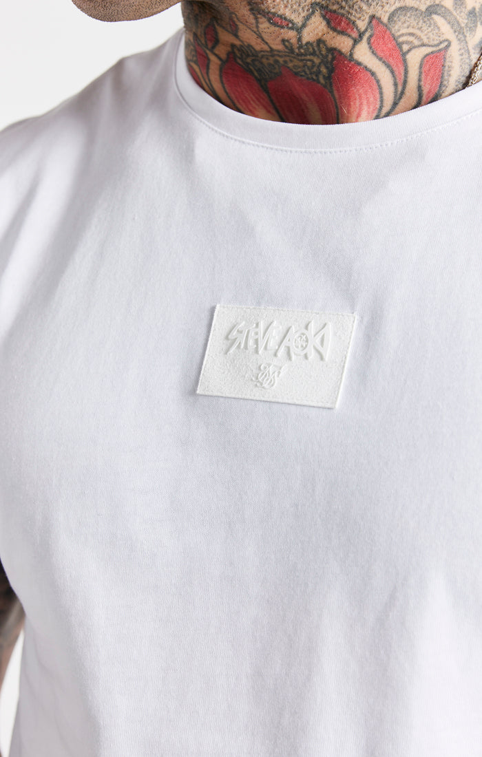 Load image into Gallery viewer, SikSilk X Steve Aoki Badge Gym Tee - White (2)