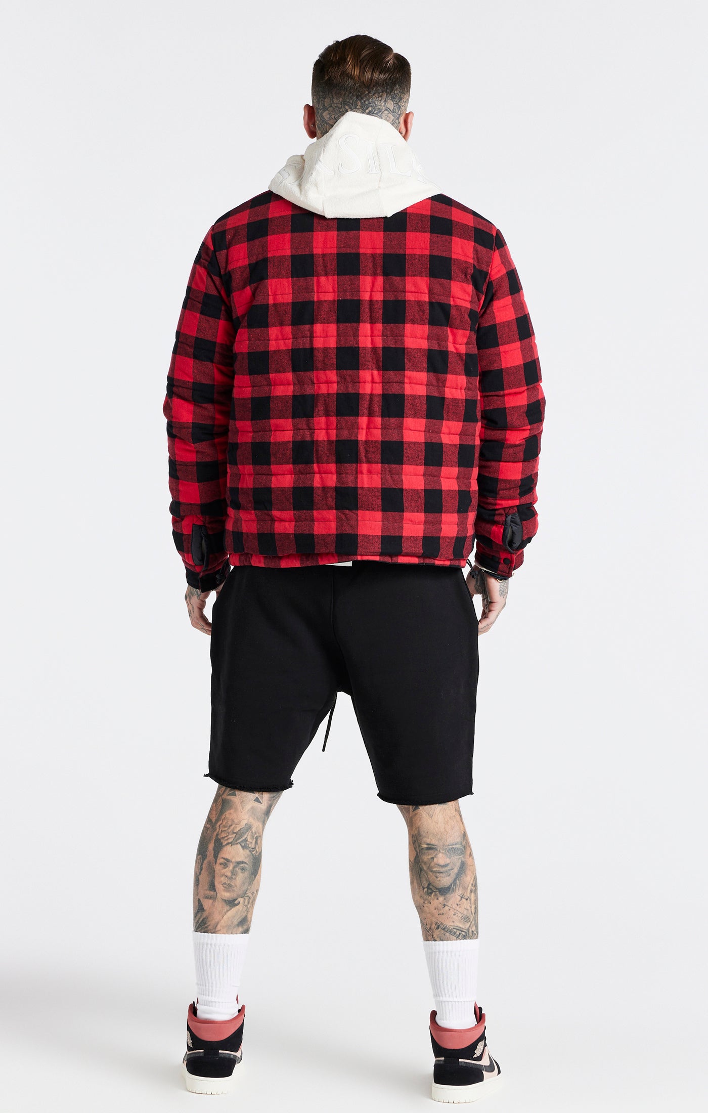 Load image into Gallery viewer, Steve Aoki x SikSilk Red Check Reversible Bomber (4)