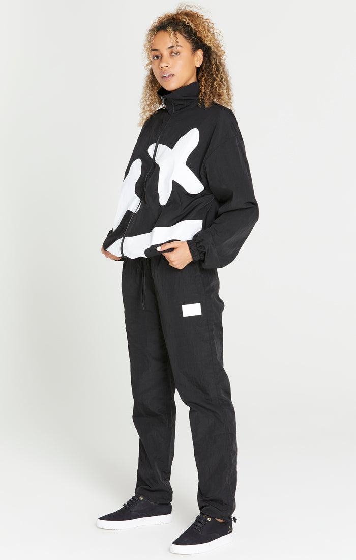 Load image into Gallery viewer, SikSilk X Steve Aoki Loose Fit Funnel Zip Through - Black &amp; White (2)