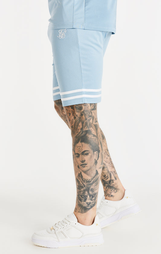 Blue Relaxed Mesh Bound Short