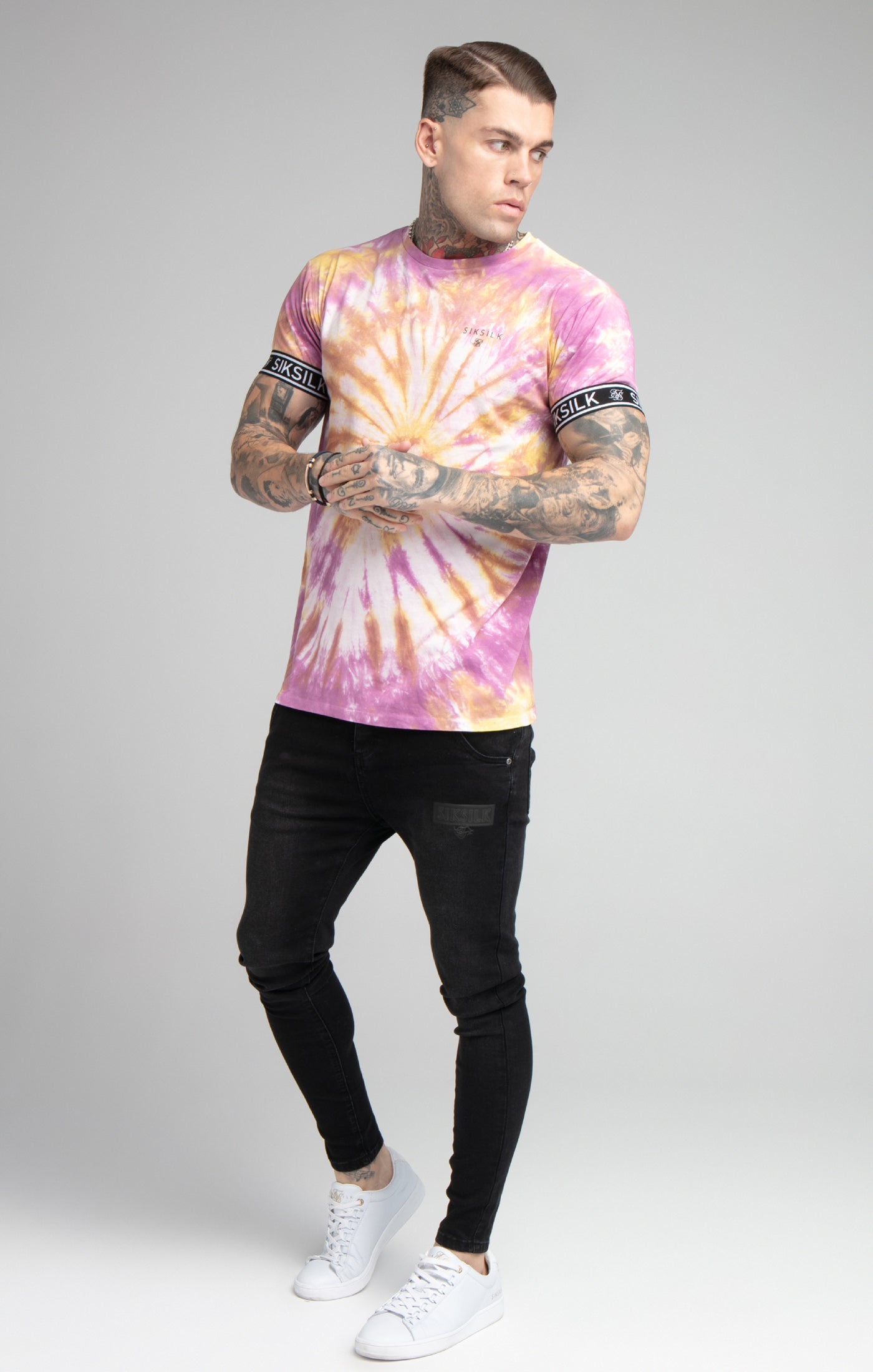Load image into Gallery viewer, Pink Tie Dye Elastic Cuff T-Shirt (3)