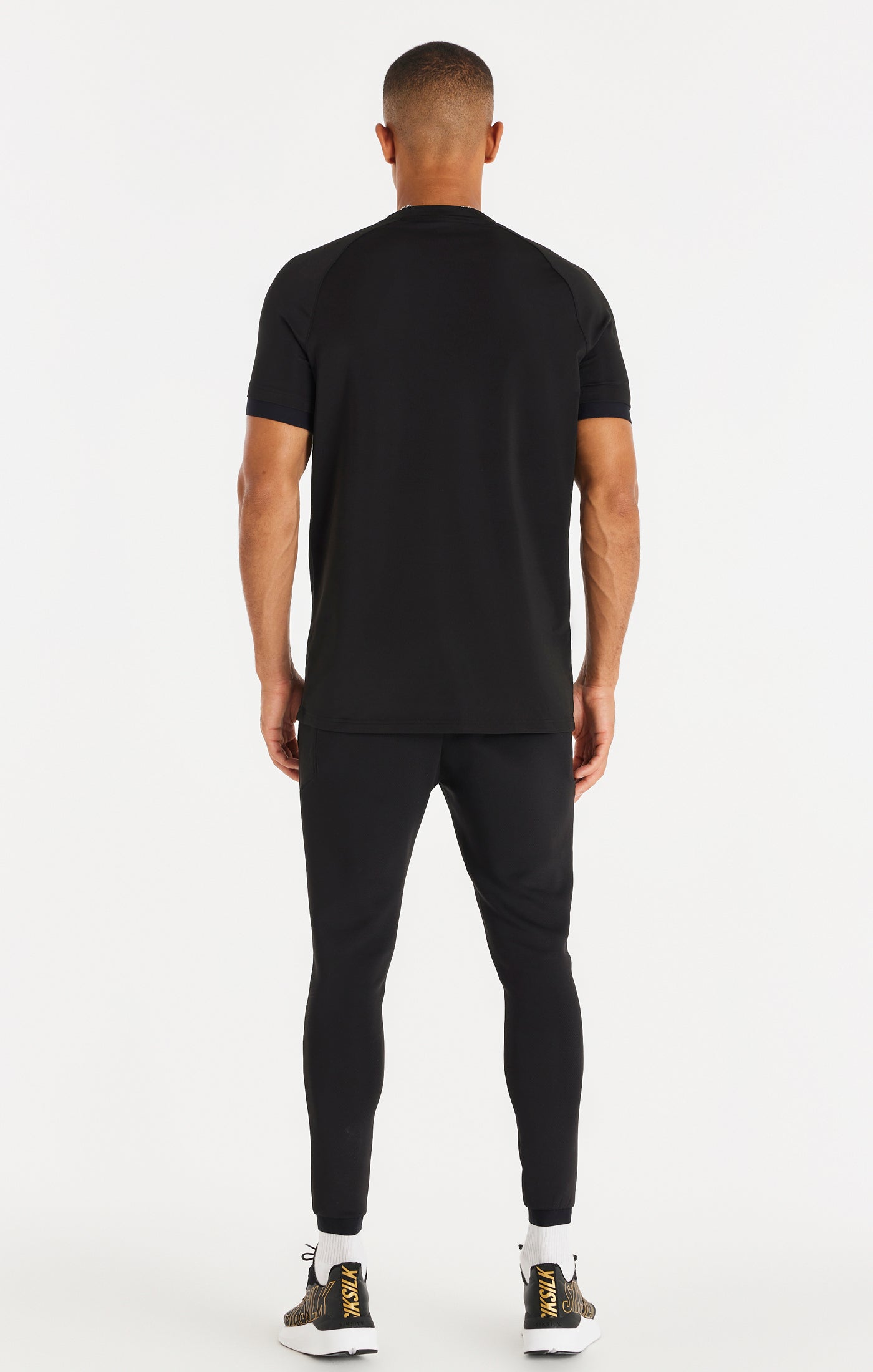 Load image into Gallery viewer, Black Sport Elastic Cuff T-Shirt (4)