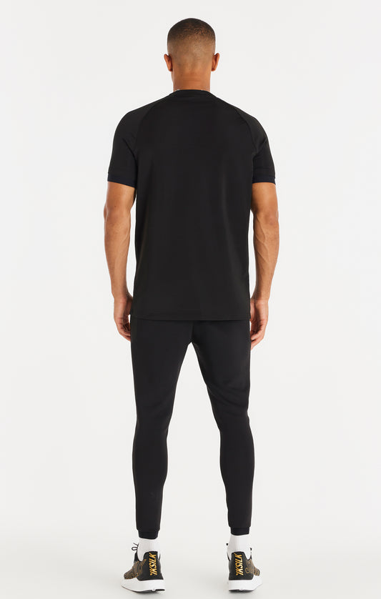 Black Sport Elastic Cuff T-Shirt