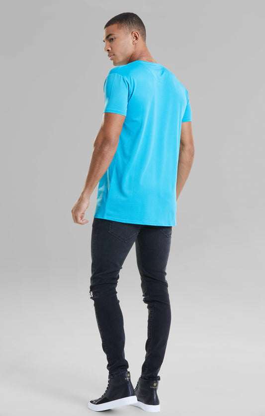 Teal Eyelet Muscle Fit T-Shirt