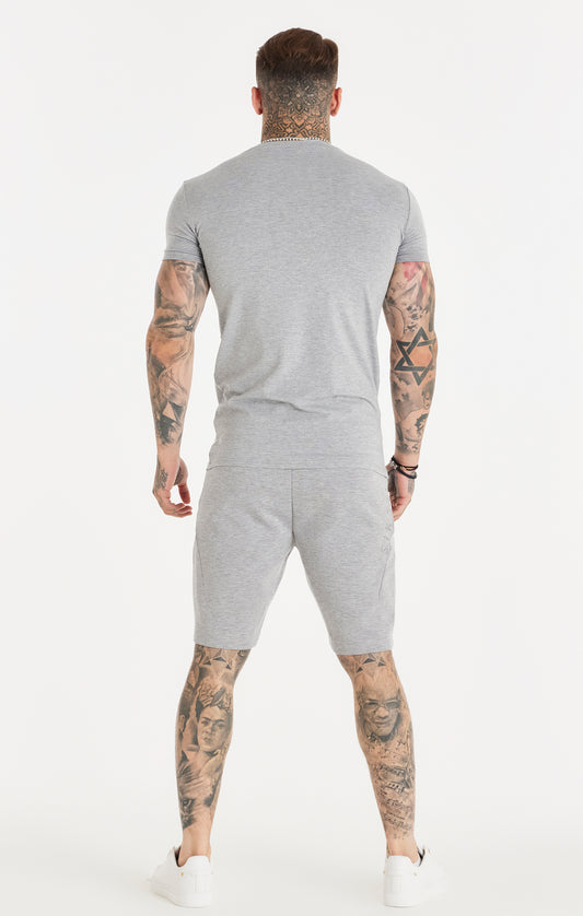 Grey Textured Fitted Short