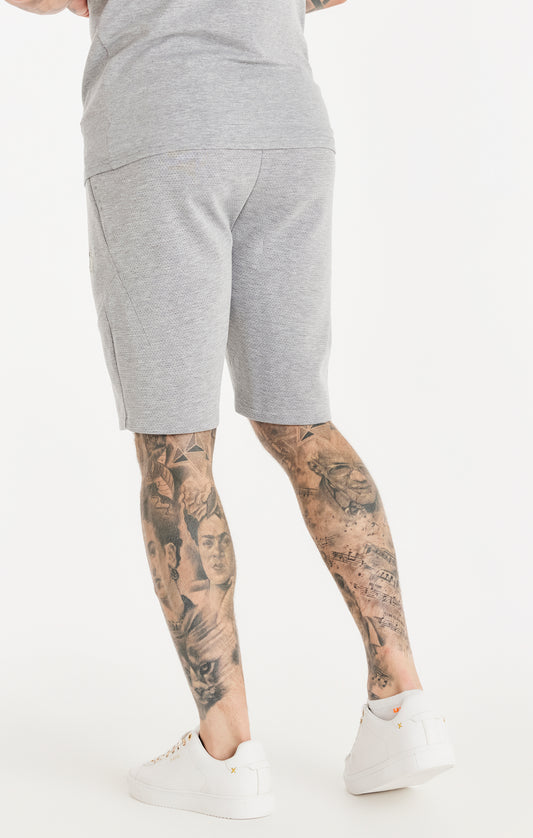 Grey Textured Fitted Short