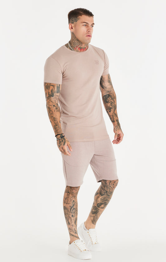 Washed Pink Textured Muscle Fit T-Shirt