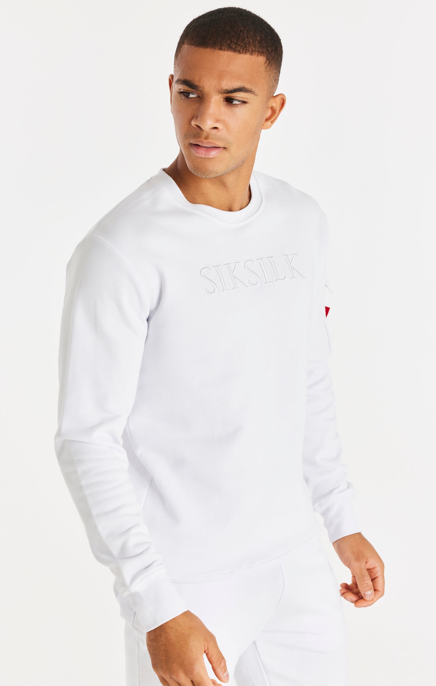 Load image into Gallery viewer, SikSilk Long Sleeve Utility Flight Sweater - White (1)