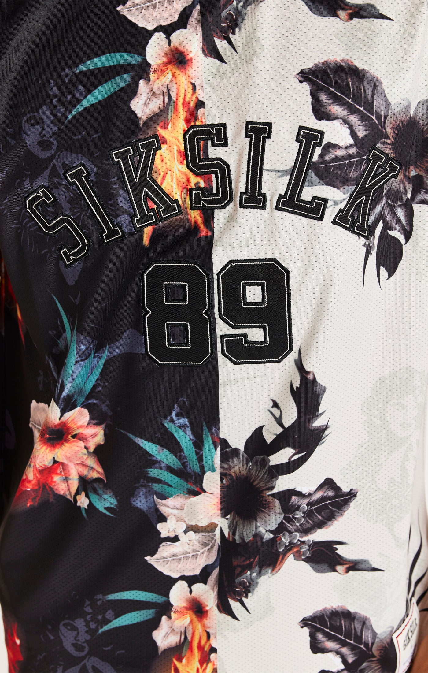 Load image into Gallery viewer, SikSilk Retro Fire Basketball Vest - Black &amp; Ecru (1)