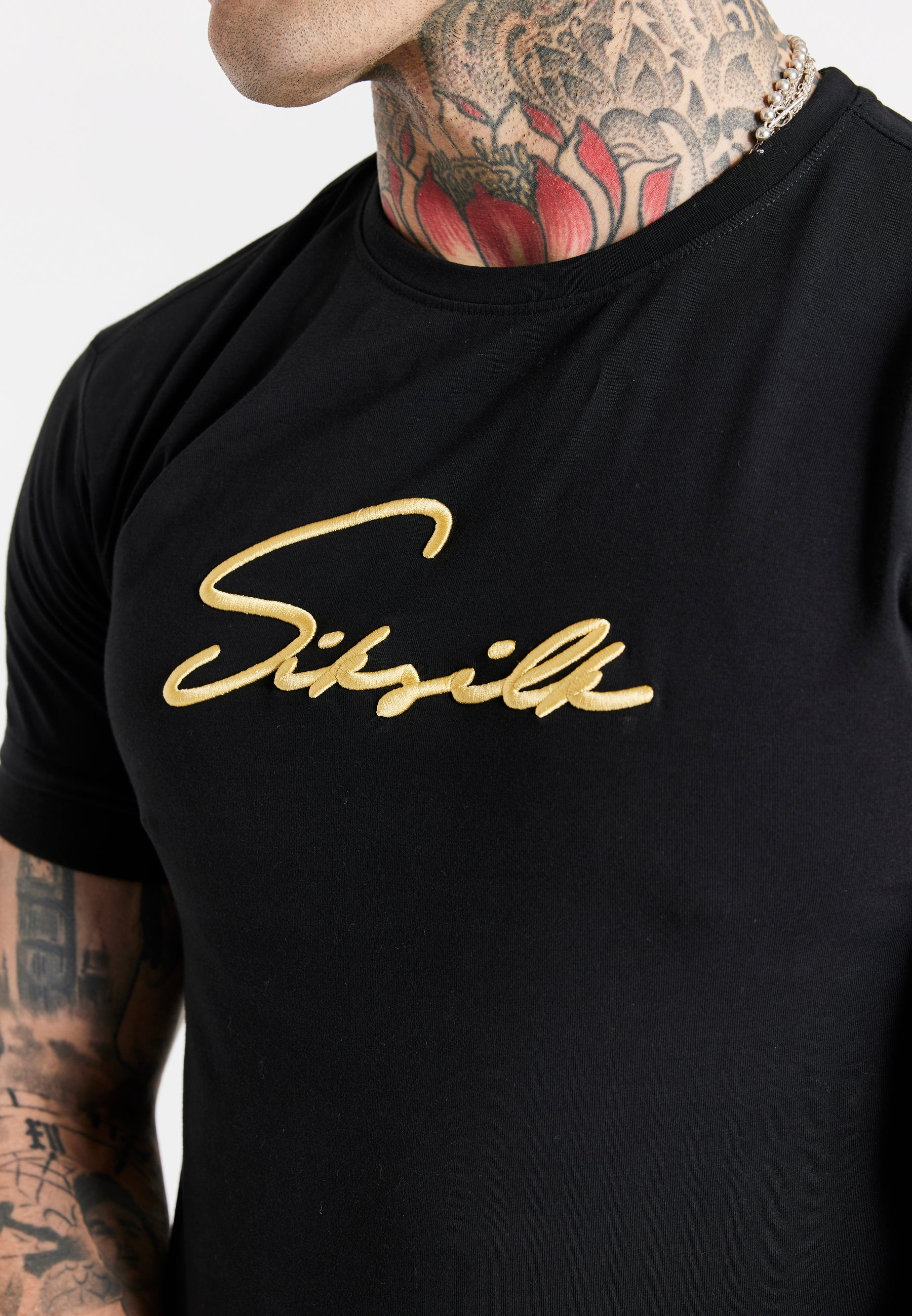 Load image into Gallery viewer, SikSilk S/S Signature Flight Tee - Black &amp; Gold (2)