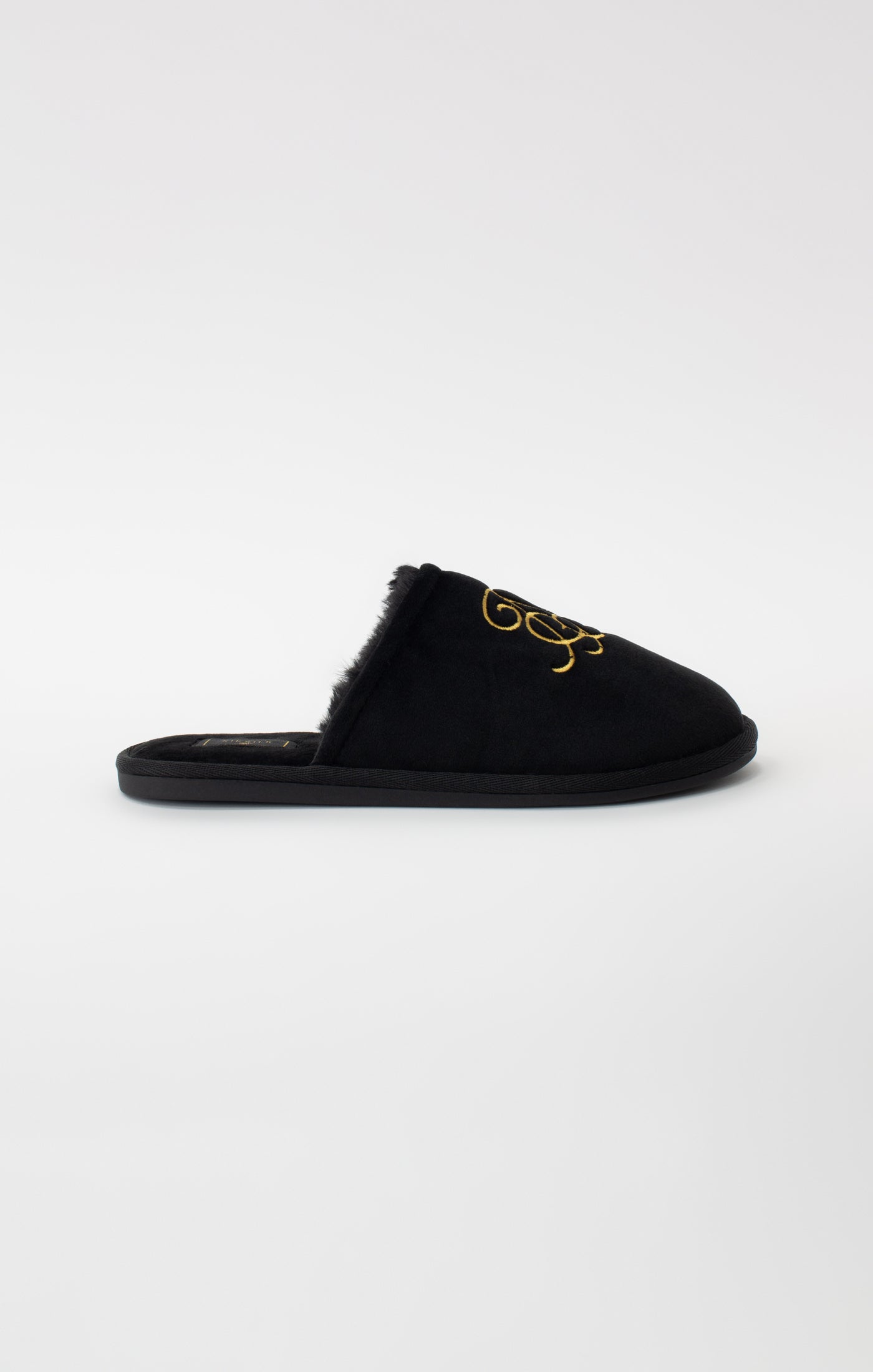 Load image into Gallery viewer, Black Slipper With Embroidered Logo