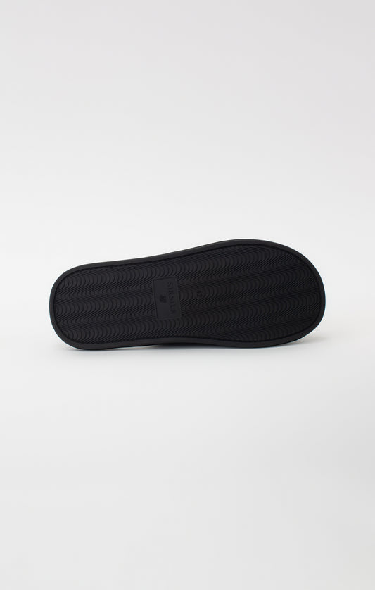 Black Slipper With Embroidered Logo