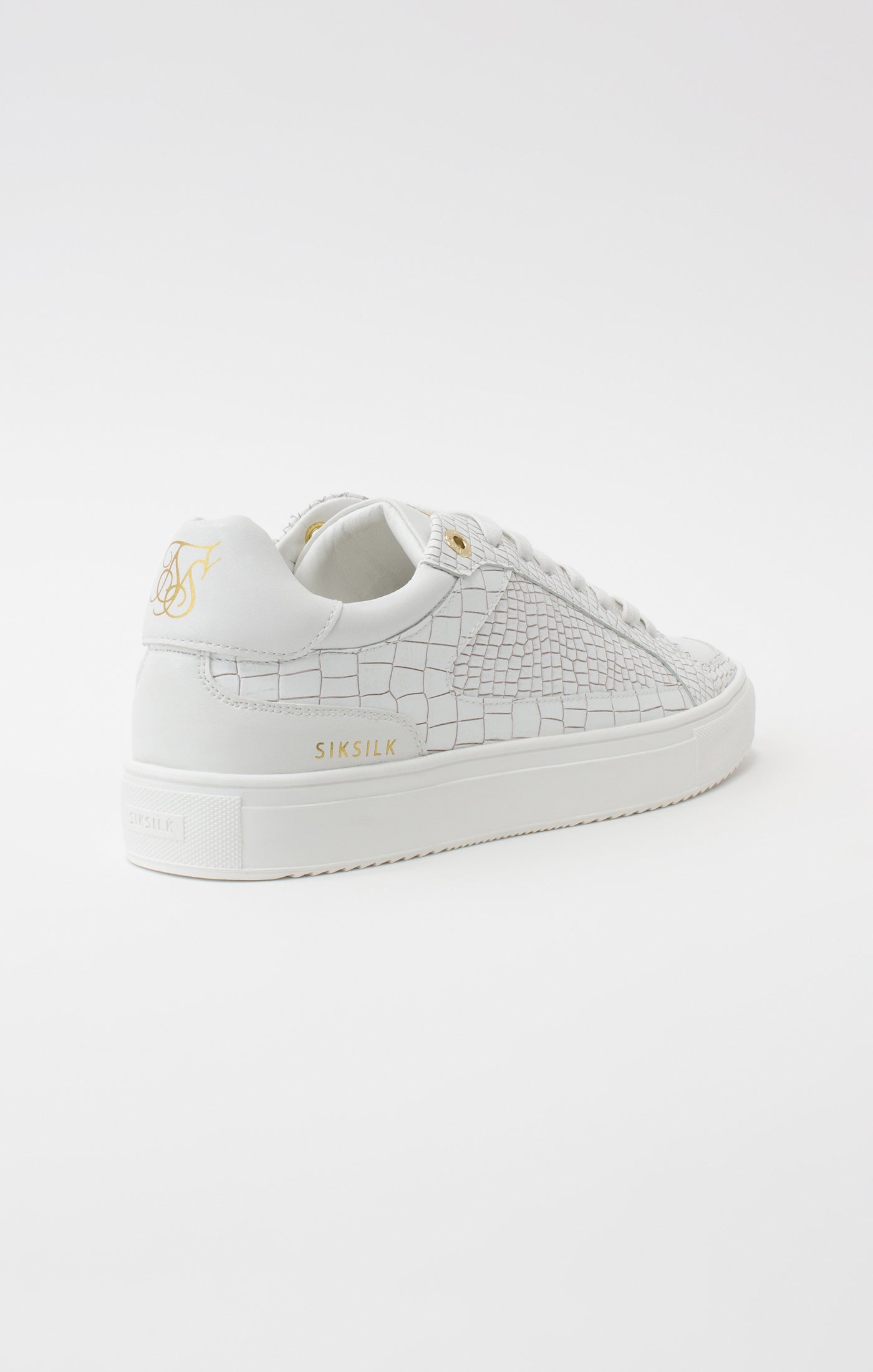 Load image into Gallery viewer, White Croc Effect Low-Top Trainer (2)