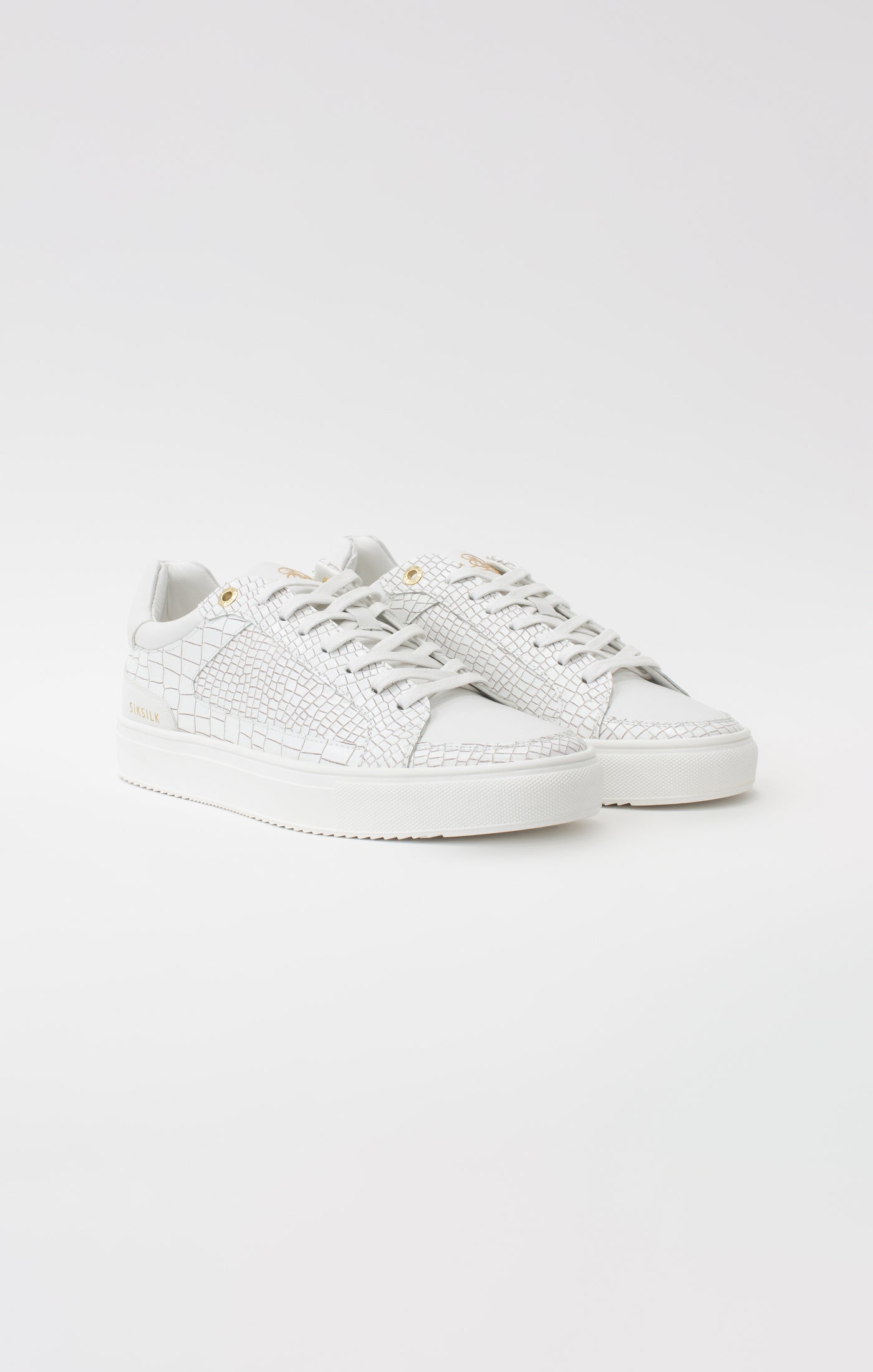 Load image into Gallery viewer, White Croc Effect Low-Top Trainer (3)