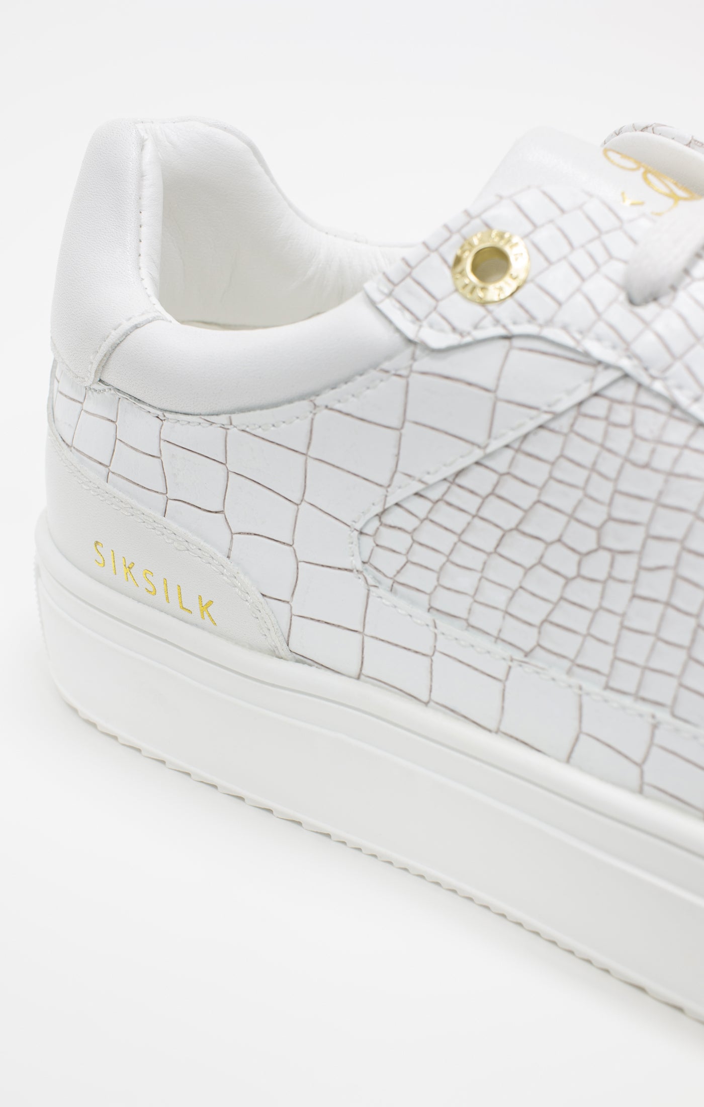 Load image into Gallery viewer, White Croc Effect Low-Top Trainer (4)